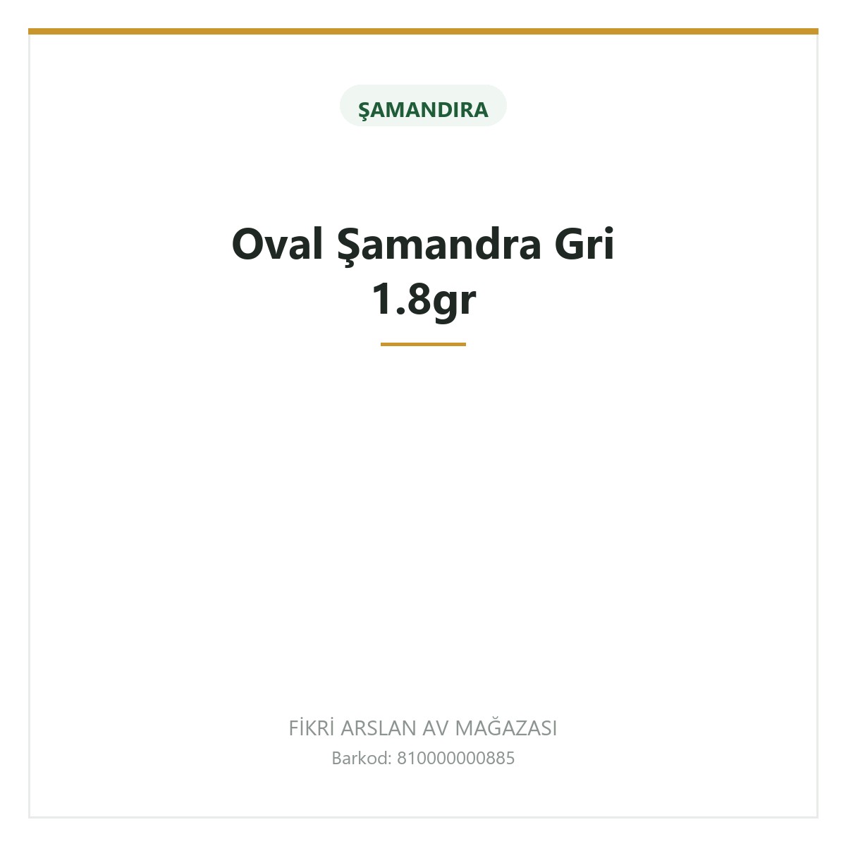 Oval Şamandra Gri 1.8gr
