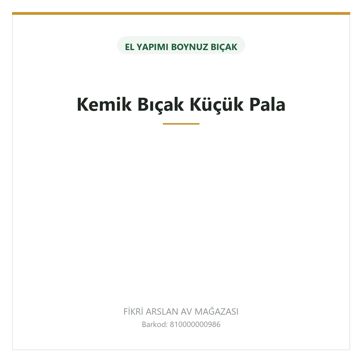 Kemik Bıçak Küçük Pala