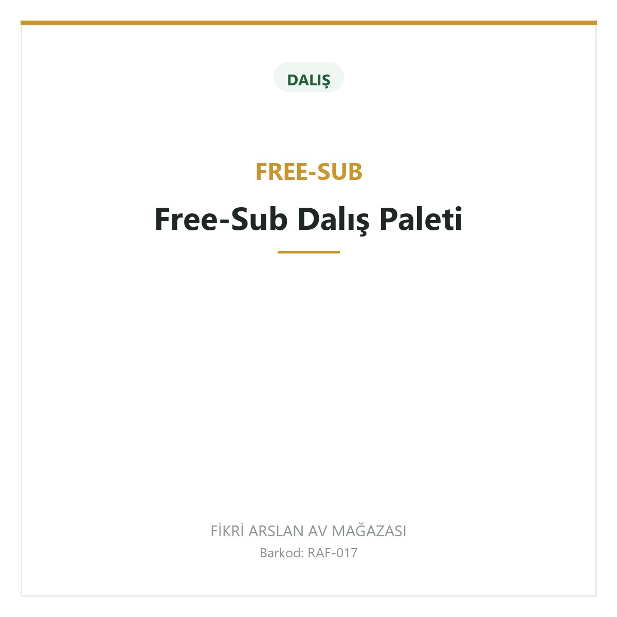 Free-Sub Dalış Paleti